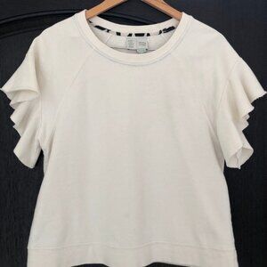 ANTHROPOLOGIE Sweatshirt Ruffle Tee